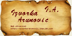 Izvorka Arunović vizit kartica